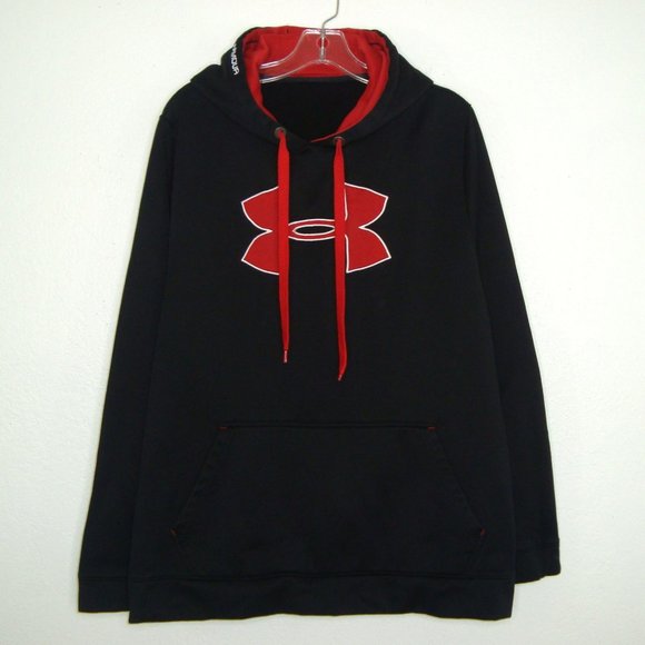 UNDER ARMOUR Black Embroidered Hoodie Sweatshirt Size L/XL? - Picture 1 of 6